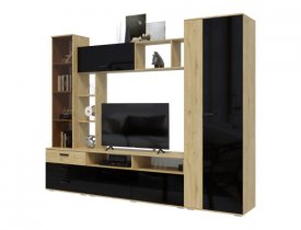 Дуб Вотан/Черный глянец