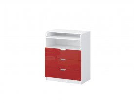 Белый древесный / Красный металлик